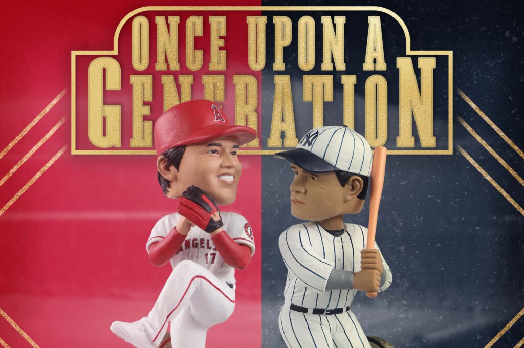 FOCO Releases Angels Shohei Ohtani & Yankees Babe Ruth Dual Bobblehead -  Angels Nation