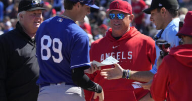 Kyle Nevin, Phil Nevin, umpires, lineup cards, 2023 Spring Training